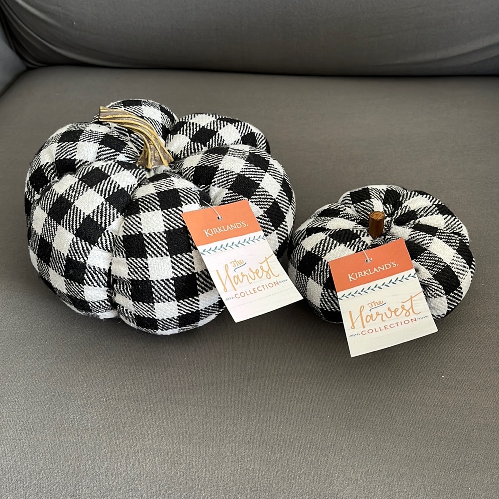 NWT Buffalo Check Decorative Pumpkins